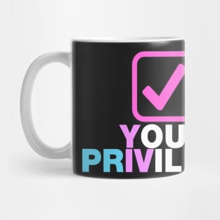 Check your privilege tick box rainbow transgender design Mug